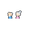 Pixel art cartoon elderly icon design.