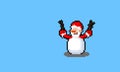 Pixel art cartoon santa claus character cosplay as a snowman.