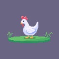 Pixel art chicken. Farm animal for game design