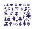 Pixel art Christmas icon set Royalty Free Stock Photo