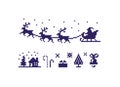 Pixel art Christmas icon set Royalty Free Stock Photo