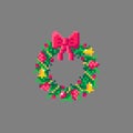 Pixel art Christmas wreath