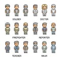 Pixel art collection professions