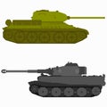 Pixel art colored tanks