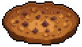 Pixel art cookie vector icon for 8bit game