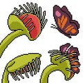 Pixel art cruel carnivore plant