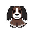 Pixel art cute dog vector in retro style Royalty Free Stock Photo