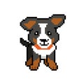 Pixel art cute dog vector in retro style Royalty Free Stock Photo