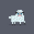 Pixel art cute white sheep. Royalty Free Stock Photo