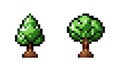 Pixel Art Deciduous Trees Set, Game Environment Elements, vector design Generative AI Royalty Free Stock Photo