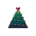 Pixel art decorated christmas tree. Royalty Free Stock Photo