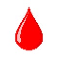 Pixel art design of a Blood Drop. Vector illustration