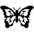 Pixel art design of the butterfly logo. Pixel art - cool swag image