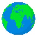 Pixel art design of Earth. Vector illustration