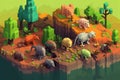 Pixel Art Design of a Quirky and Playful Animal Kingdom