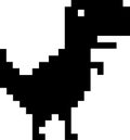Pixel art of dinosaur describing offline error for internet