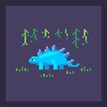 Pixel art dinosaur in nature Royalty Free Stock Photo