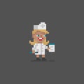 PiPixel art icon doctor personage. Vector illustration.