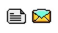 Pixel Art Document with Envelope for File & Mail Combo, vector design Generative AI Royalty Free Stock Photo