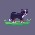 Pixel art dog. Farm animal for game design