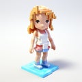 3d Pixel Cartoon Of Charlotte: Onii Kei Style With Vray Tracing