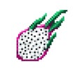 Pixel art dragon fruit icon. vector illustration