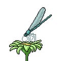 Pixel art dragonfly flower nature