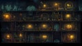 Pixel art dungeon background for 8 bit games