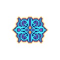 Pixel art Element of Kazakh ornament. 8 bit Traditional sign in Kazakhstan pixelated