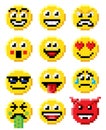 Pixel Art Emoji Emoticon Set