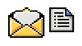 Pixel Art Envelope with Document for Mail & Data, vector design Generative AI Royalty Free Stock Photo