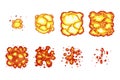 Pixel art explosion animation frames Royalty Free Stock Photo
