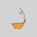 Pixel art Falling Maple Leaf icon Illustration vector for game design Royalty Free Stock Photo