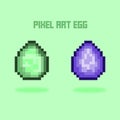 Fantasy monster pixel eggs set magical dragon or dinosaur pixel egg 8 bit sprite vector