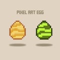 Fantasy monster pixel eggs set magical dragon or dinosaur pixel egg 8 bit sprite vector