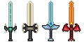 Pixel art fantasy sword weapon