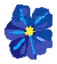Pixel art flower violet above Royalty Free Stock Photo
