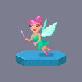 Pixel art flying fairy character. Fairytale personage