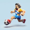 Pixel Art Football Player: A Unique Blend Of Mike Campau And Hercules Seghers