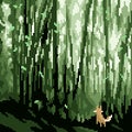 Pixel art fox in jungle