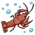 Pixel art fresh lobster seafood