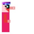 Pixel art funny character big nose copyspace Royalty Free Stock Photo