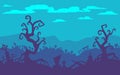 Pixel art game location. A haunted forest with graves