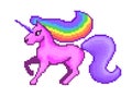 Pixel art pink unicorn Royalty Free Stock Photo