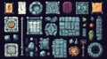Pixel Art Game Tileset with Stone Texture and Retro Medieval Design Royalty Free Stock Photo