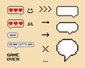 Pixel Art Speech Bubble Texts and elements