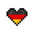 Pixel art Germany flag in the shape of a heart