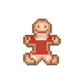 Pixel art gingerbread cookie man design