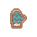 Pixel art gingerbread cookie snow glove design