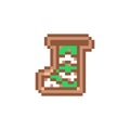 Pixel art gingerbread cookie sock design